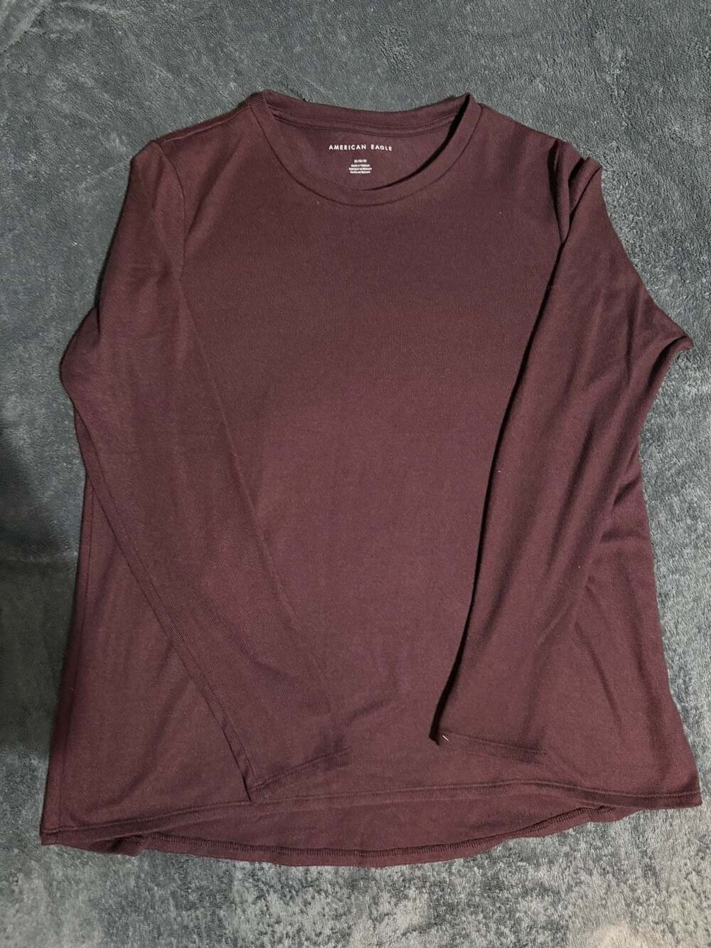 American Eagle Long Sleeve Crew Neck Ribbed Tee Shirt